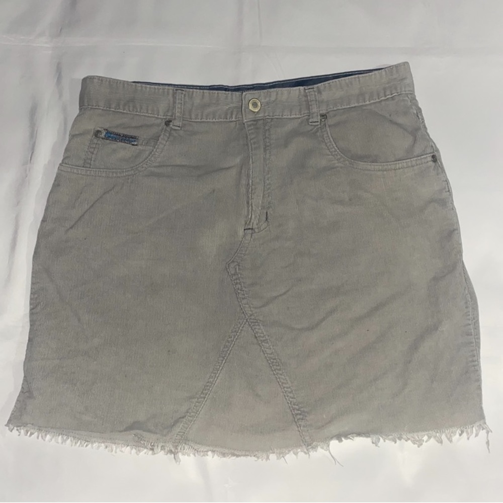 Venus Girl Trap Juniors  Gray Corduroy Frayed Hem Mini Skirt